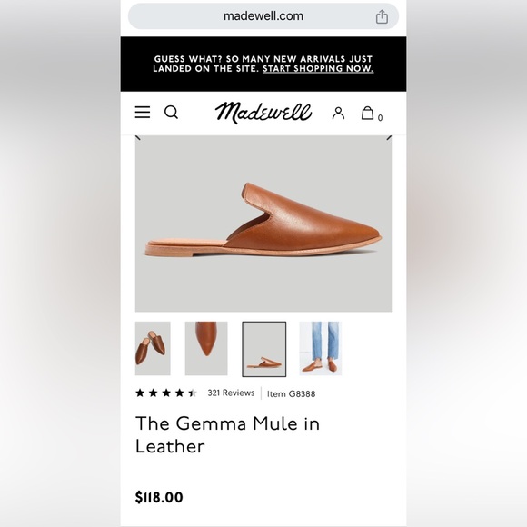 Madewell Gemma Leather Mules size 6 - Picture 2 of 5